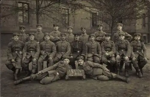 Foto Ak Zwickau in Sachsen, Deutsche Soldaten in Uniform, 3.Re. Depot, Comp., 1914