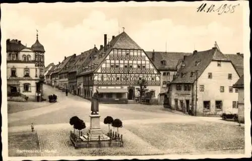 Ak Hartenstein im Erzgebirge Sachsen, Markt