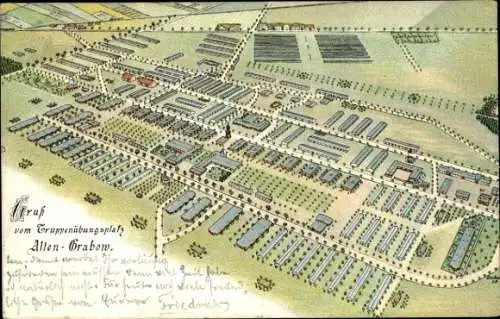 Ak Altengrabow Möckern in Sachsen Anhalt, Truppenübungsplatz, Barackenlager