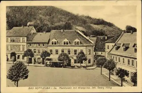 Ak Bad Gottleuba in Sachsen, Marktplatz, Kronprinz