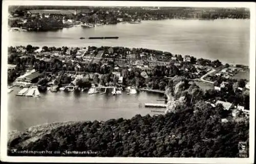 Ak Berlin Köpenick Schmöckwitz Rauchfangswerder, Fliegeraufnahme, Zeuthener See