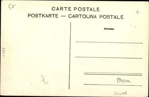 Ak Schweiz, Alphornbläser in Tracht