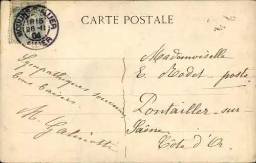 Ak Mädchen mit einem Schaukelpferd