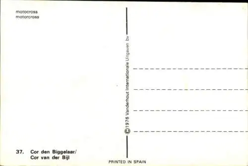 Ak Motocrossrennen, Rennfahrer Cor den Biggelaar, Cor van der Bijl, Motorrad mit Beiwagen