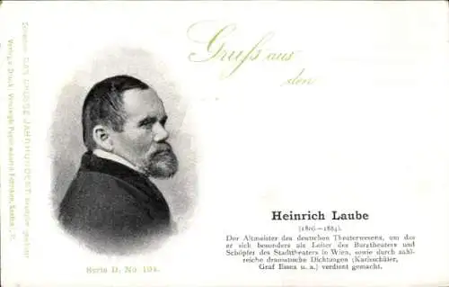 Ak Dichter Heinrich Laube, Portrait, Reklame, Esser's Seifenpulver