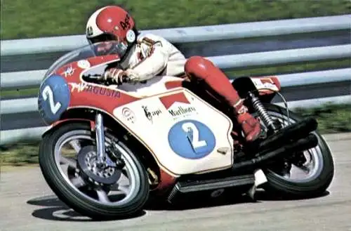 Ak Rennfahrer Giacomo Agostini, Marlboro, Augusta, Motorradrennen