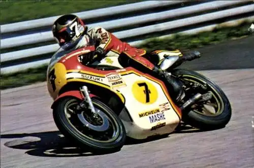 Ak Rennfahrer Barry Sheene, Michelin, Texaco, Suzuki, Motorradrennen