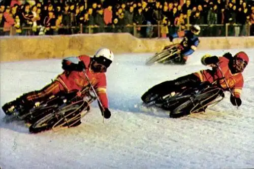 Ak Eis Speedway, Ice Racing, Rennfahrer Alexander Cherbakov, Vladimir Chapala, Motorräder