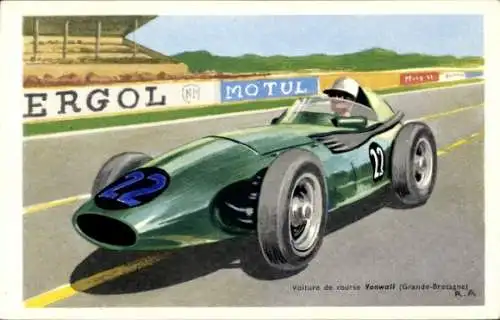 Künstler Ak Voiture de Course Vanwall, Grand Bretagne