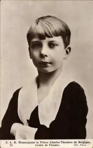 Ak Prinz Karl Theodor von Belgien, Kinderportrait