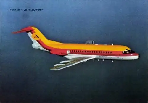 Ak Fokker F 28 Fellowship, Deutsches Passagierflugzeug, Aviaction, D-AHLA