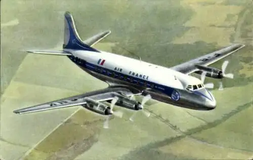 Ak Französisches Passagierflugzeug, Air France, Vickers Viscount