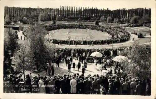 Ak Berlin Charlottenburg Westend, Sommerblumen am Funkturm 1943