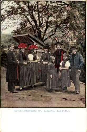 Ak Wolfach Ortenaukreis, Badische Volkstrachten II., Familie, Gruppenbild