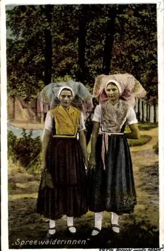 Ak Zwei Spreewälderinnen in Trachten, Junge Frauen