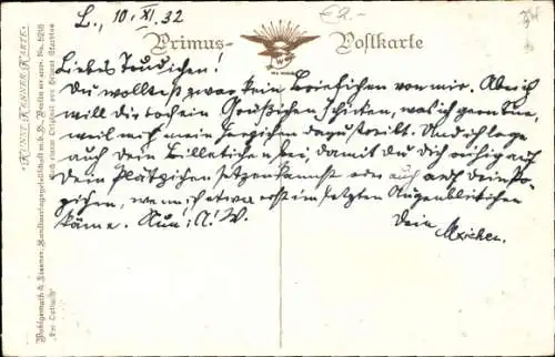 Künstler Ak Skarbina, Helmut, Der Optimist, Frau am Fenster, Rose, Primus 5218