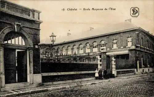 Ak Chatelineau Châtelet Wallonien Hennegau, Ecole Moyenne de l'Etat