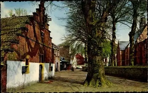 Ak Bergen aan Zee Nordholland Niederlande, Oude Prinsweg, Museum en Ruine