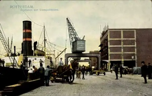 Ak Rotterdam Südholland Niederlande, Rjnhaven met Veempakhuizen