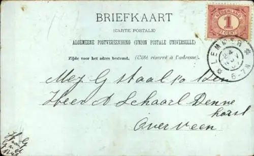 Ak Lemmer Friesland Niederlande, Teilansicht mit Wohnhäusern, Boote