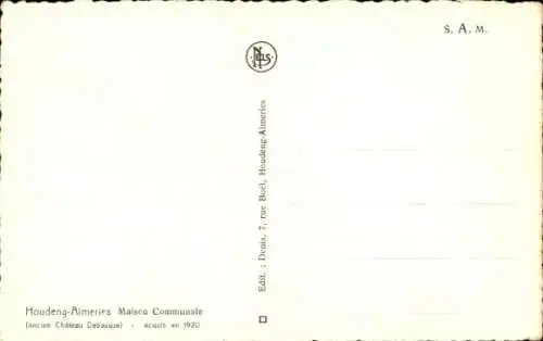 CPA Houdeng Aimeries Wallonie Hainaut, Maison Communale