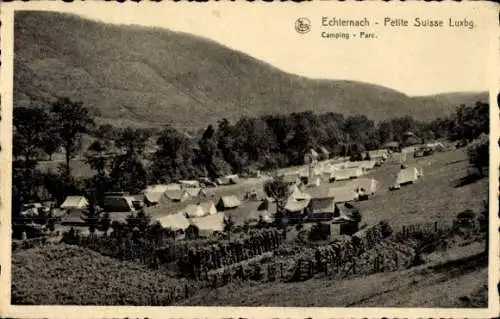 Ak Echternach Luxemburg,  Camping Parc, Zelte auf einer Wiese