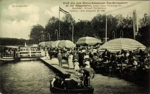 Ak Berlin Köpenick, Strand, Riesen-Restaurant Neu-Heringsdorf an der Müggelspree