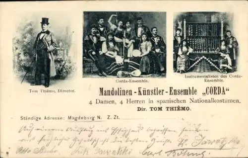 Ak Magdeburg, Mandolinen-Künstler-Ensemble Corda in spanischen Nationalkostümen, Dir. Tom Thiemo