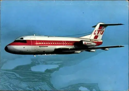 Ak Fokker F 28 Fellowship, LTU Airways, D ABAX, Passagierflugzeug, Deutsche Fluggesellschaft