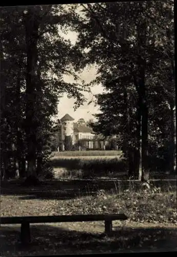 Foto Ak Rheinsberg in der Mark, Blick zum Schloss, Park, See