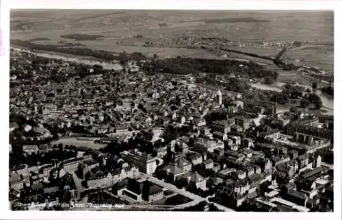 Ak Schweinfurt in Unterfranken Bayern, Fliegeraufnahme