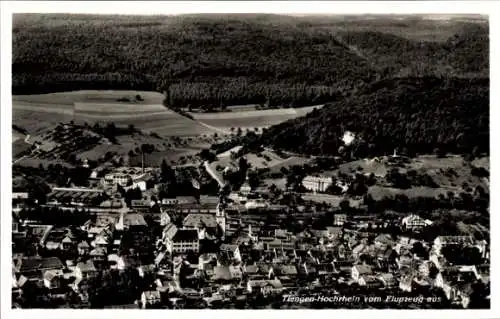 Ak Tiengen am Oberrhein, Hochrhein, Fliegeraufnahme