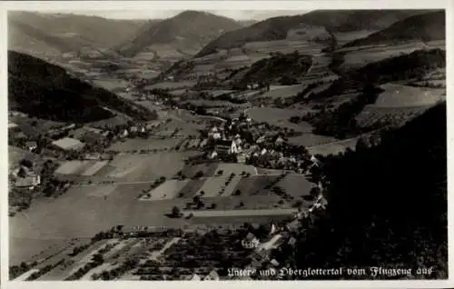 Ak Oberglottertal Glottertal im Schwarzwald, Unter- und Oberglottertal, Fliegeraufnahme