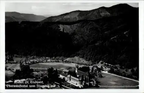 Ak St. Trudpert Obermünstertal Münstertal im Schwarzwald, Kloster St. Trudpert, Fliegeraufnahme