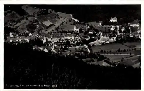 Ak Sulzburg im Markgräflerland Baden Schwarzwald, Fliegeraufnahme