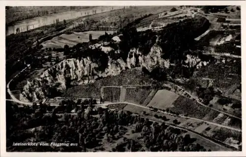 Ak Istein Efringen Kirchen am Rhein, Isteiner Klotz, Fliegeraufnahme