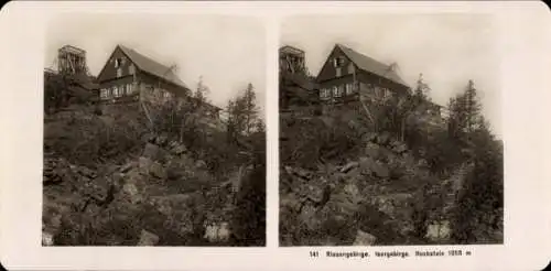 Stereo Foto Szklarska Poręba Schreiberhau Riesengebirge Schlesien, Hochstein, Isergebirge