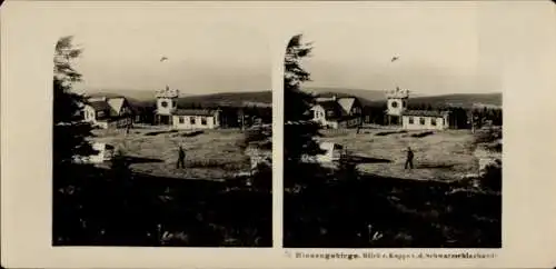 Stereo Foto Janské Lázně Johannisbad Riesengebirge Reg. Königgrätz, Schwarzschlagbaude, Černá bouda