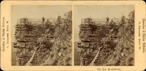 Stereo Foto Lohmen Sächsische Schweiz, Bastei, Basteifelsen