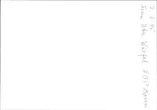 Foto Politikerin Uta Würfel, FDP, Autogramm