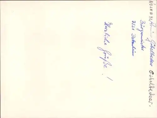 Foto Bürgermeister Göbelbecker, Autogramm