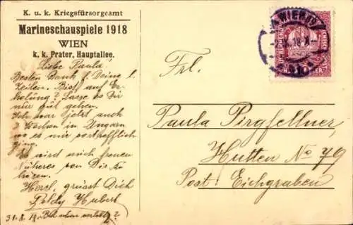 Ak Marineschauspiele 1918, U-Bootangriff auf hoher See