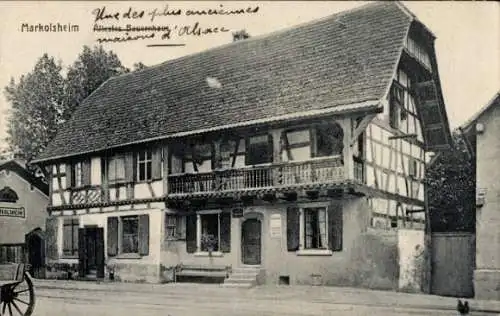 Ak Marckolsheim Markolsheim Elsass Bas Rhin, Bauernhaus, Fachwerkhaus