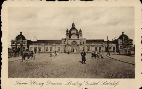 Ak Lwiw Lwów Lemberg Ukraine, Central-Bahnhof