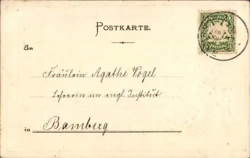 Präge Passepartout Ak Bamberg in Oberfranken, Kirche, Fröhliche Ostern