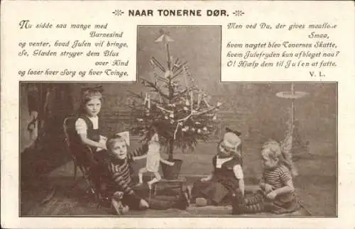 Lied Ak Weihnachten, Tannenbaum, Kinder, Naar tonerne dør