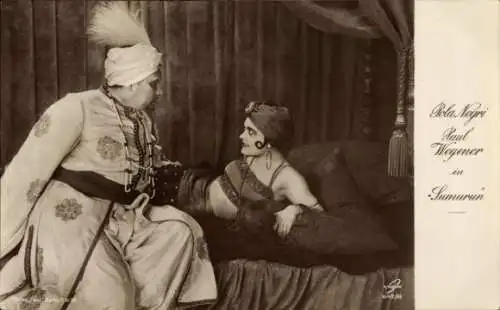 Ak Schauspieler Pola Negri und Paul Wegener in Sumurun