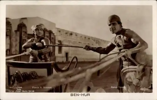 Ak Schauspieler Ramon Novarro, Francis X. Bushman, Ben Hur, Ross Verlag 73 5