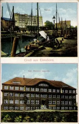 Ak Elmshorn in Holstein, Hafen, Reservelazarett