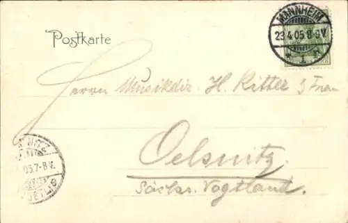 Ak Mannheim in Baden, Kaiserring, Straßenbahn